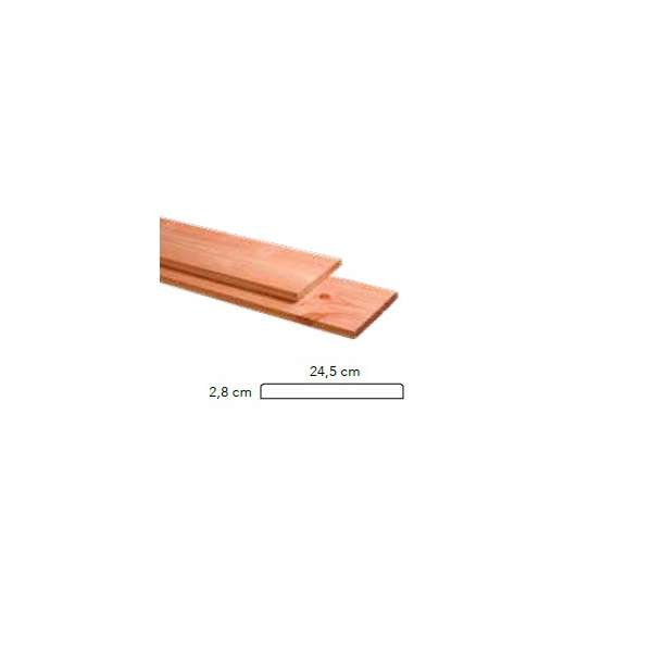 Plank Glad Fijnbezaagd Douglas 2.8x24.5x300cm Onbehandeld